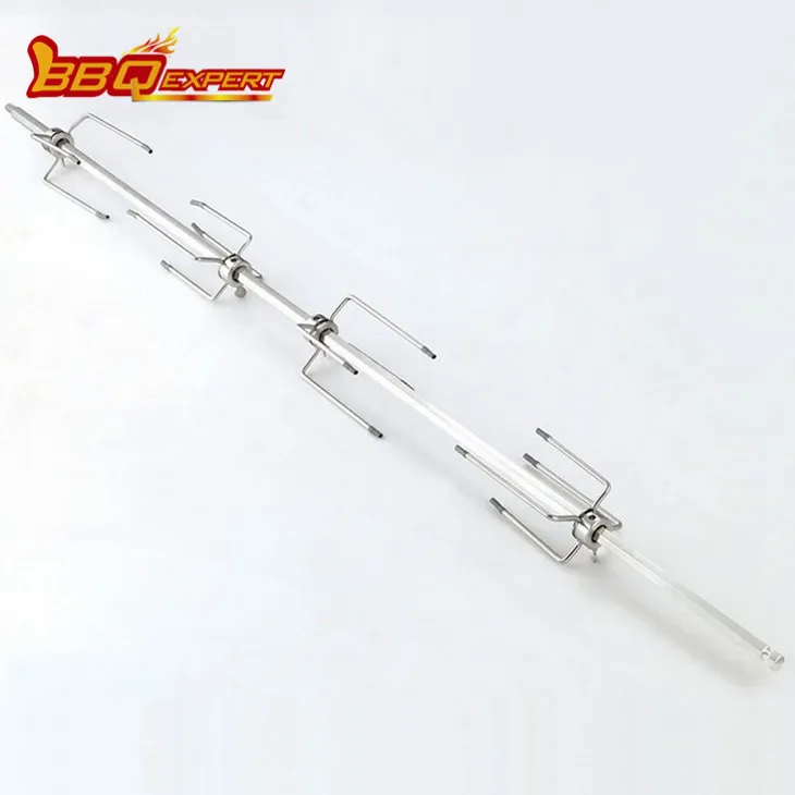 Rustfritt stål med fire grenede gafler BBQ Rotisserie Kit